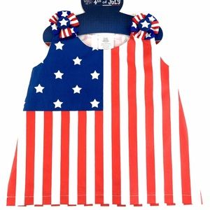 Little Wishes Patriotic Flag Dress Sz 6-12 Mos NWT